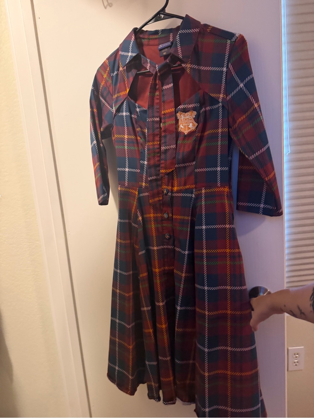 Her Universe Red, Green and Navy Plaid Wizard Dress Costume